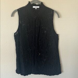 Ro & De Black Lace Sleeveless Blouse